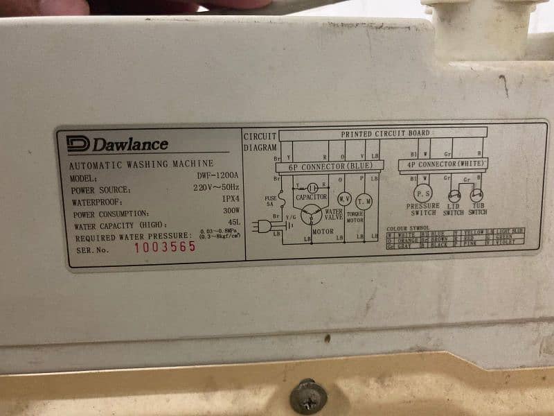 Dawlance washing machine auto 5