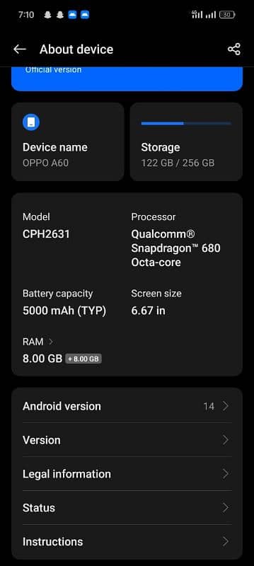 oppo A60 8+8/256 5