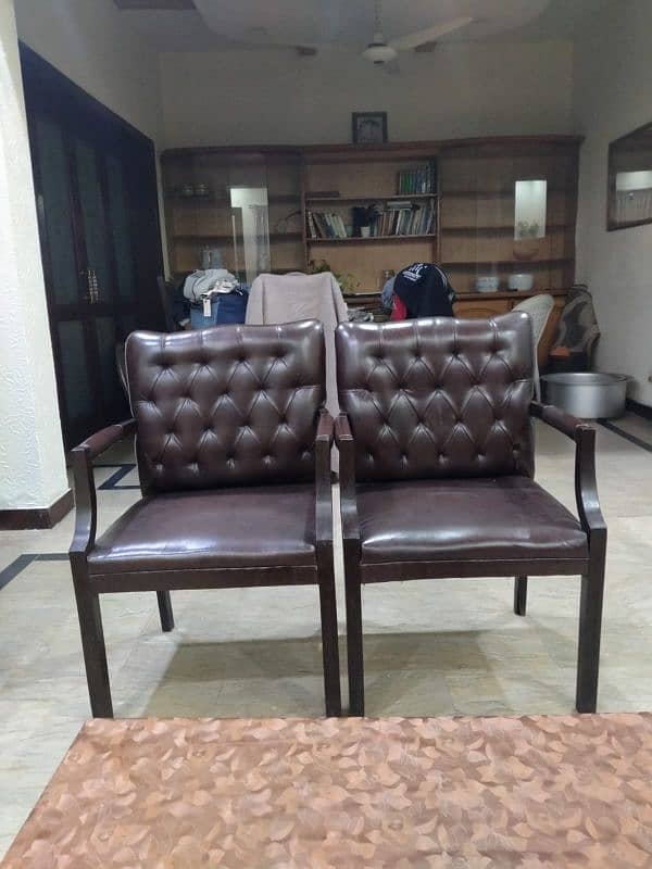 Solid Sofa Set & Chairs 3