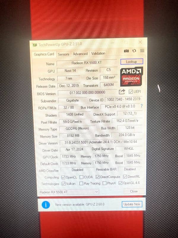 Radeon Rx 5500 xt 8GB oc GIGABYTE AMD (Read full ad) 3