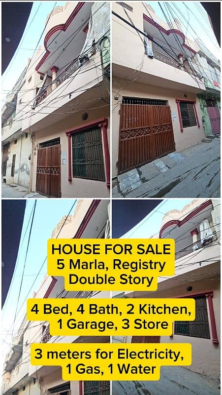 5 marla House, Registry, 3 Electricity meter, Ready to live 0