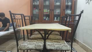 Six sitter Glass Dining Table for sale