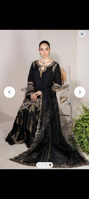 Party Wear Black Gharara Set New 3 Piece 0