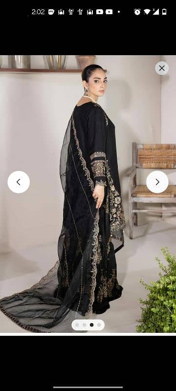 Party Wear Black Gharara Set New 3 Piece 1