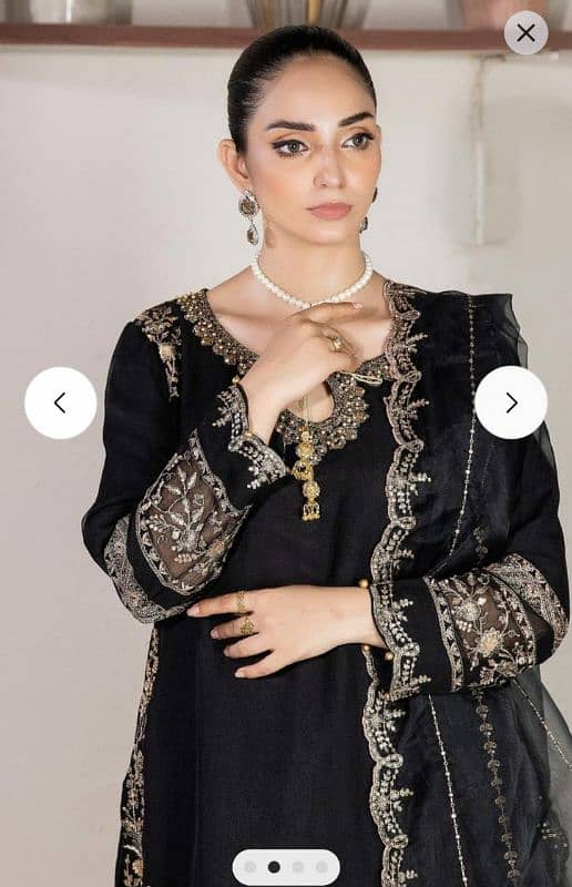 Party Wear Black Gharara Set New 3 Piece 2