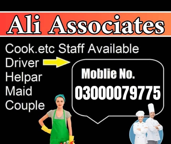 Maids / House Maids / cook / Nanny , chef / Baby Sitter maid available 12