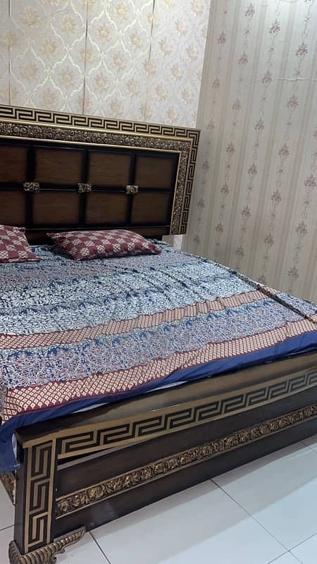 Bed with mattress | Double bed | Wooden bed | Luxury Furniture 2