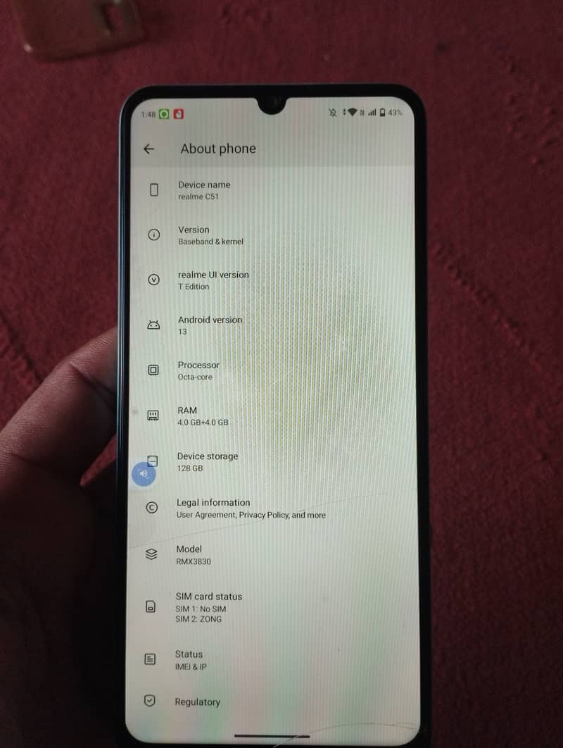 Realme C51 with original box and charger fast charger 10/10 condition 1