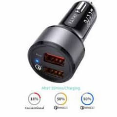 Maxxis Car  USB Port Charger With 3 in 1 Cable – 4.8A – 12v/24vb