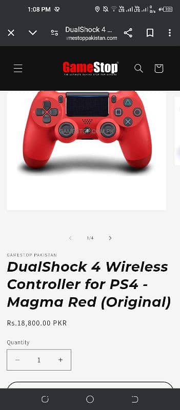 ORIGINAL PS4 CONTROLLER MAGMA RED 2