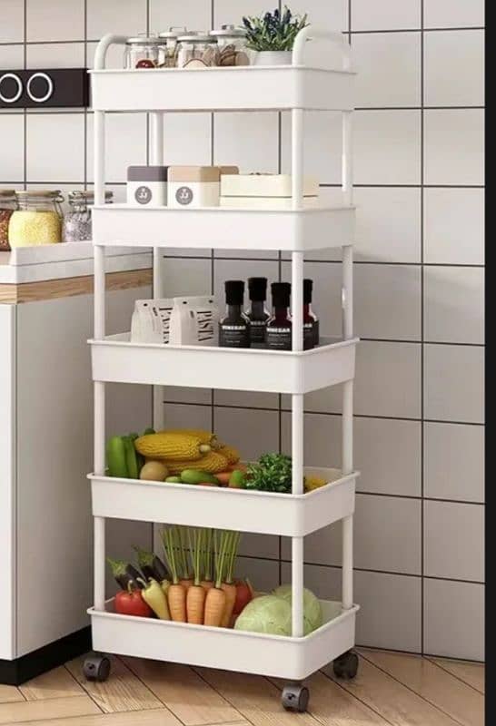 5 layer Kitchen rack Trolley and baby diaper organizer trolley 0