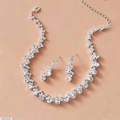 " Dazzling Bridal Set: Necklace & Earrings  Free Shipping!"