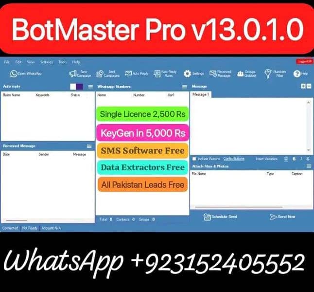 BotMster WA Sender Software with License Available for Business 0