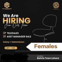 Sales and telemarketing female associates required