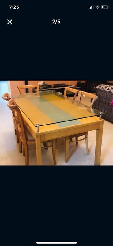 pure wood six seater dining table 1