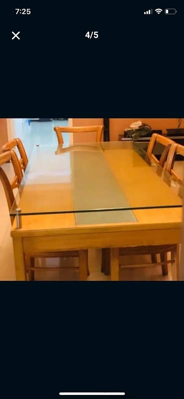 pure wood six seater dining table 3