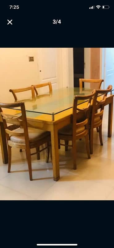 pure wood six seater dining table 4