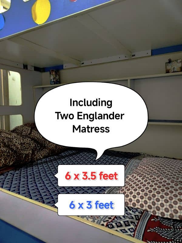 Triple Bunk Bed with 2 Mattresses – Perfect for Small Spaces! 2