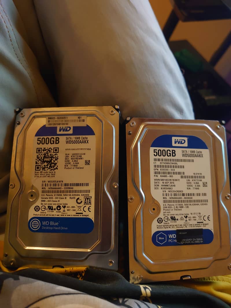 Fresh Wd Blue Original 2 hard disks 500gb 1