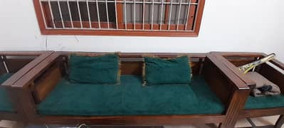 7 seater wooden sofa set with cushion