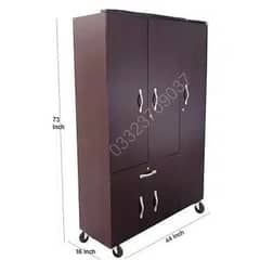 D4 Wooden 6x4 feet 3 door cupboard wardrobe almari cabinet safe