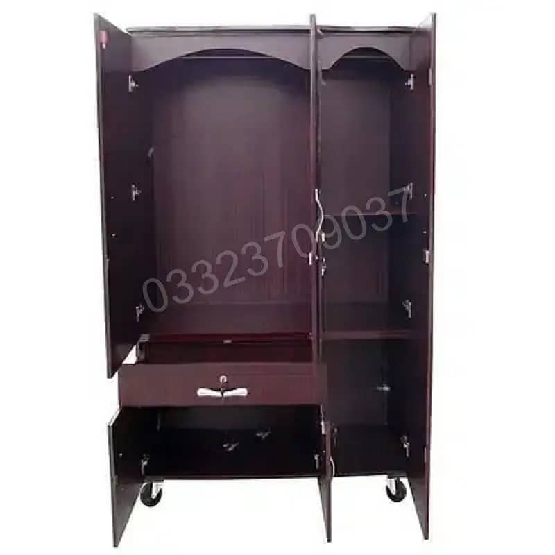 D4 Wooden 6x4 feet 3 door cupboard wardrobe almari cabinet safe 1