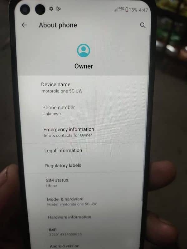 Motorola one 5G  uw 10/10 6