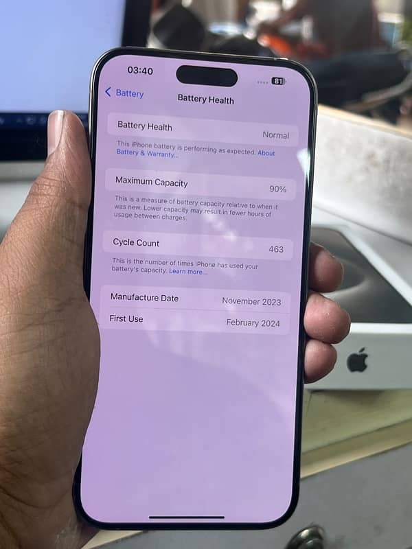 Iphone 15 pro max 256GB PTA Approved 1 Physical 1 Esim 2