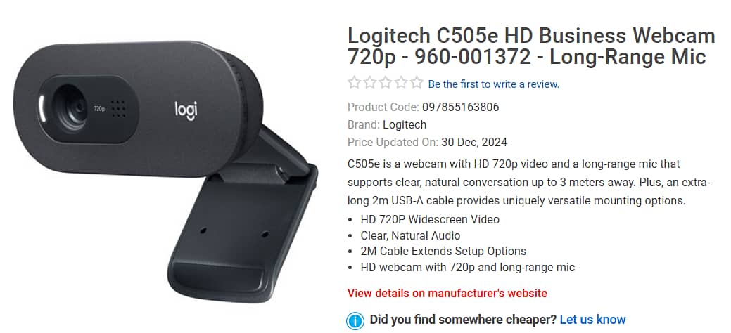 Logitech Webcam C505e HD Business Webcam 1