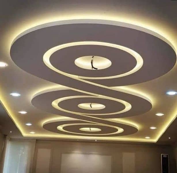 pop fall ceiling/wallpaper/vinyal flooring/architect des/ Karachi sand 4