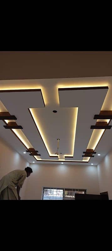 pop fall ceiling/wallpaper/vinyal flooring/architect des/ Karachi sand 12