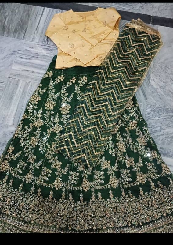 Blouse, silk  Lehenga. ; embroidery with mirror work,large size 0