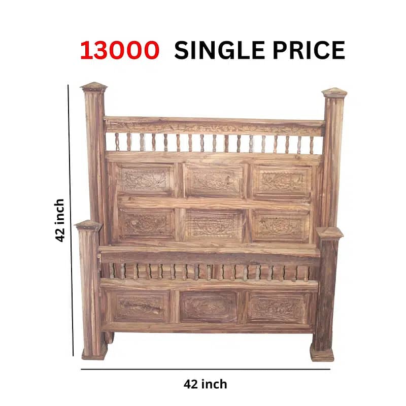 A pair of Solid Sheesham(Taali) Wooden Beds available at lowest price 1