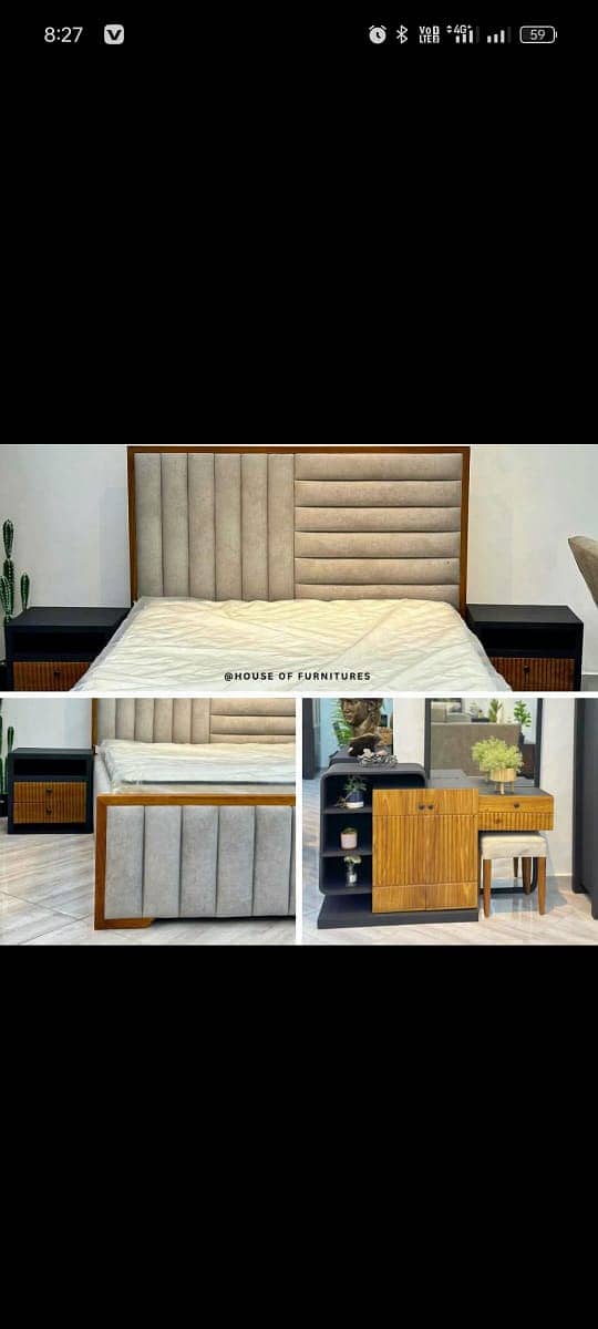 Bed / bed set / king size bed / wooden bed / double bed / poshish bed 10