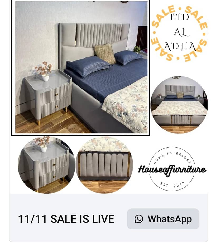 Bed / bed set / king size bed / wooden bed / double bed / poshish bed 0