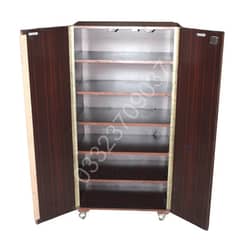 wooden 4x2 feet Five shelfs two door shoe rack, Cupboard wardrobe