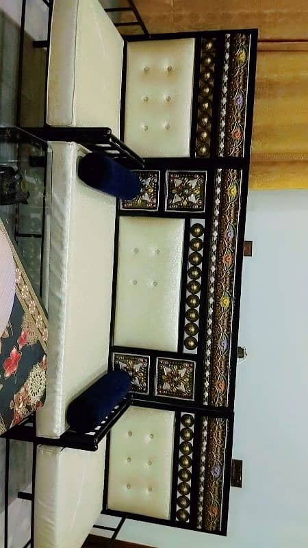 iron bed set with dressing 4seatr sofa set with table 2