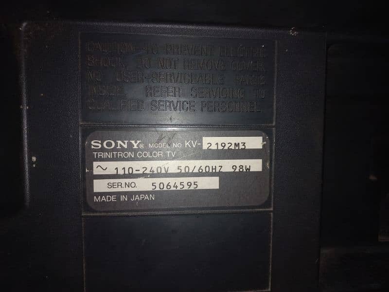 Sony japan made Tv model kv2192m3 5