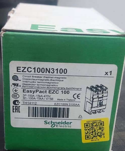 Schneider electric EZC100N 3100 three phase breaker 0