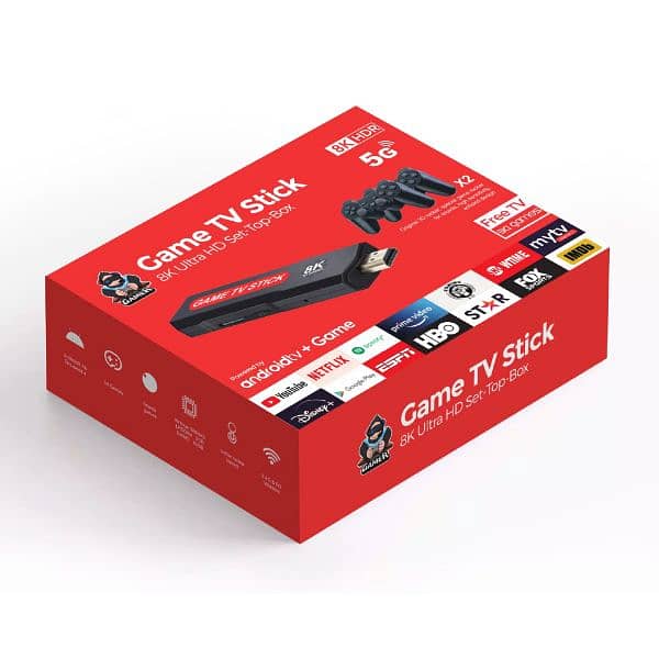 NEW STOCK ANDROID+ GAME STICK  Q9  With DUAL WIRELESS CONTROLLERS 4