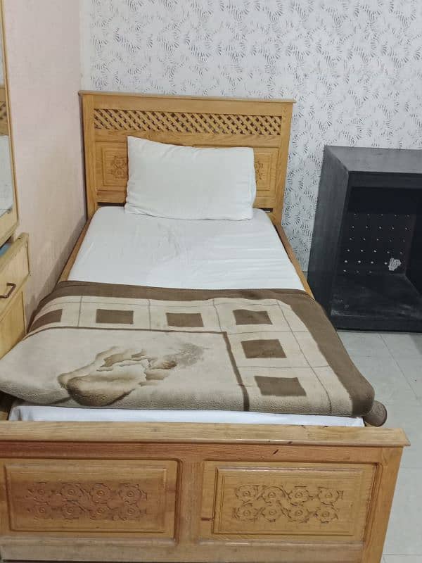 wooden King size double bed set | single bed | matress | bed set 2