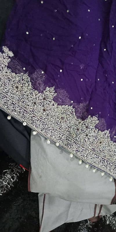 walima dress maxi grey and plum 4