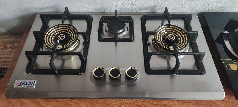 Spark Brand Three brass burner stainless steel high Quality hob 0