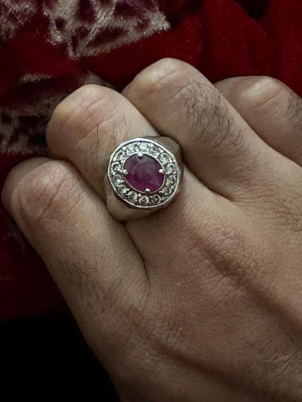 Men's Original Ruby Ring Sterling Silver 1