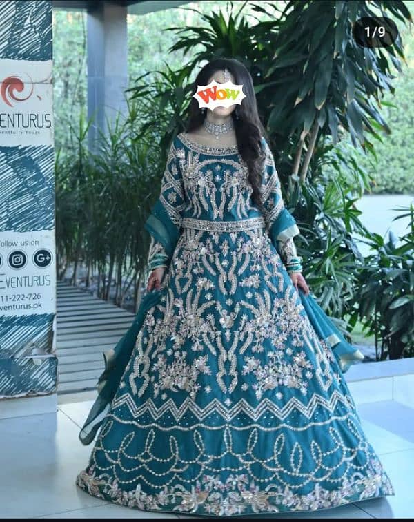 stunning teal colored lehenga for sale bridal/walima 0