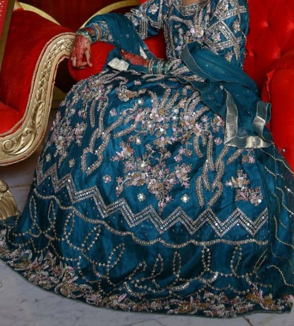 stunning teal colored lehenga for sale bridal/walima 4