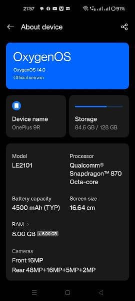 OnePlus 9R Condition 10/10 8/128 2