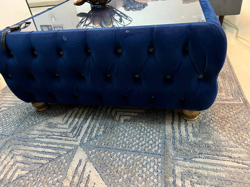 BLUE L SHAPE SOFA WITH TABLE 7