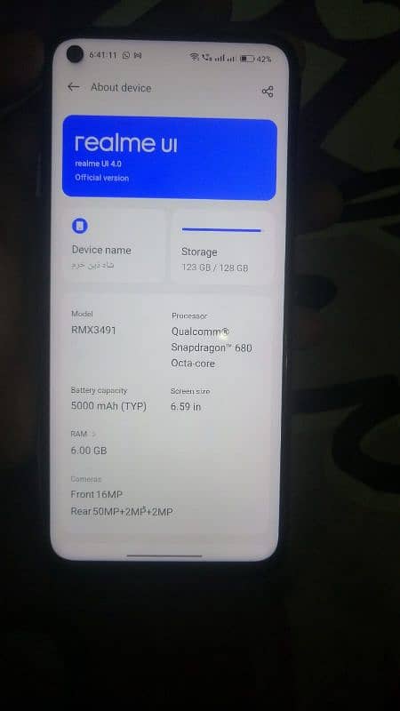 realme 9i with original box WhatsApp number=0324-3891225 6