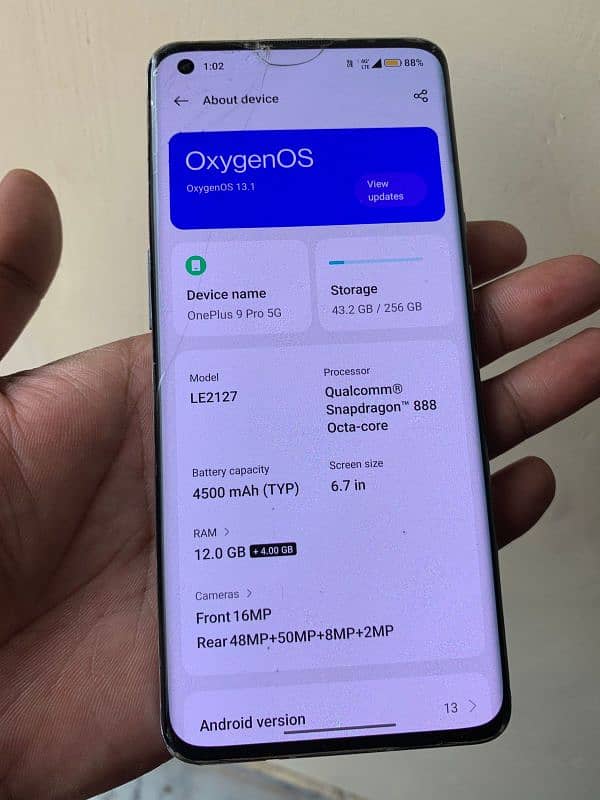 OnePlus 9pro just glass break 10/10 no issue exchange possible 5